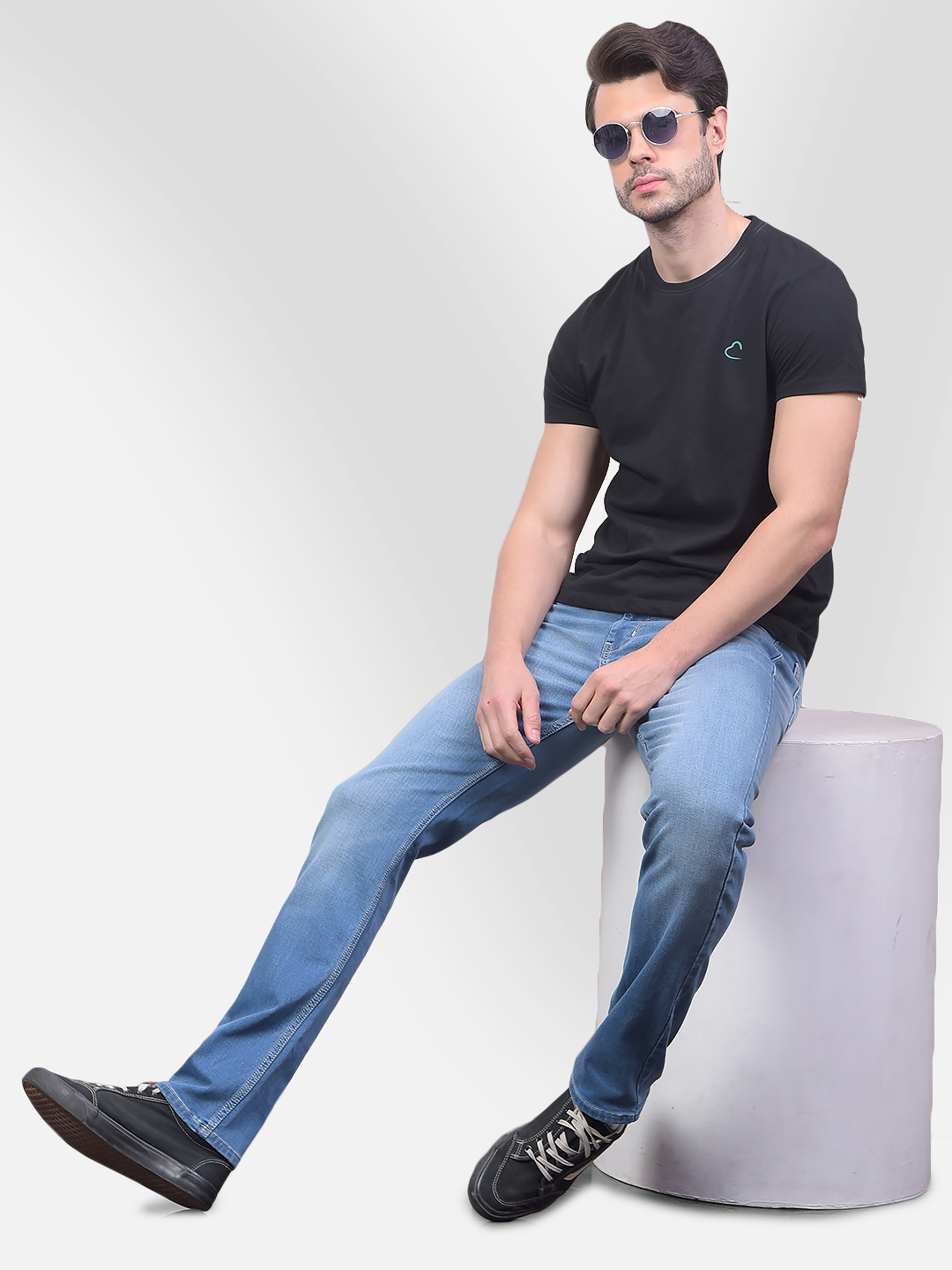 Numero Uno Men Mid Blue Mid Blue Slim Fit Mid Rise Sustainable Jeans